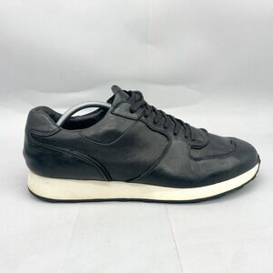 Loake Lifestyle Mens 45 12 Foster Calf Trainer Black Leather Sneaker Shoe Casual